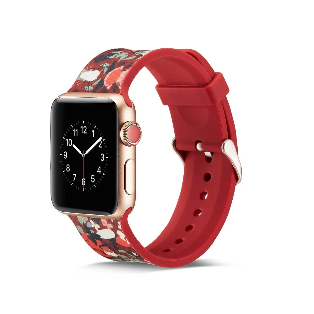 Camouflage flowers print Colorful Silicone Replacement Sport Band For Apple Watch Series1234 Strap iWatch Sports Edition | Наручные часы