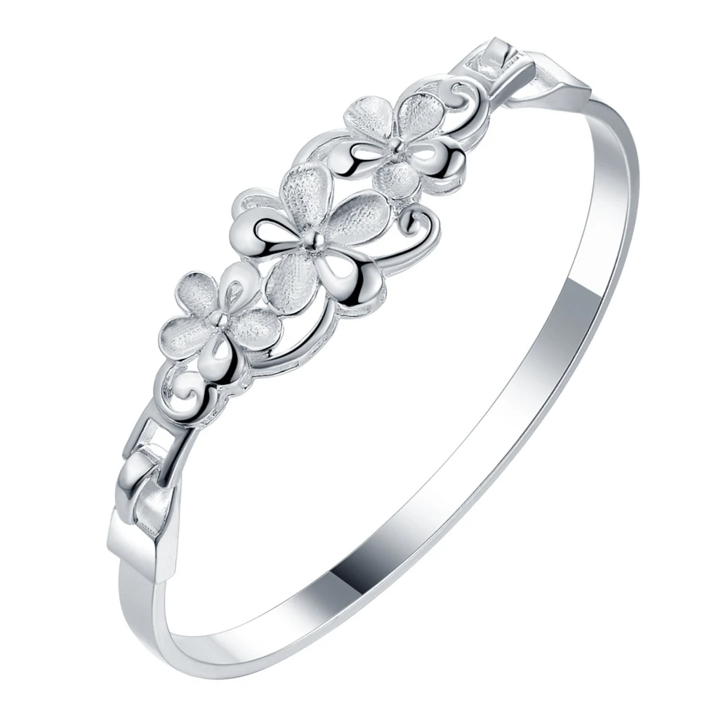 2018 Новый Серебряный Цвет очарование цветок браслет браслеты Модные Классические