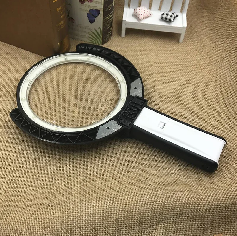 AIBOULLY 3B-2C Desktop Learning Magnifier 5 Times Miniature Embroidery Tool with LED Lights Nail Lamp Foldable Portable Tools |