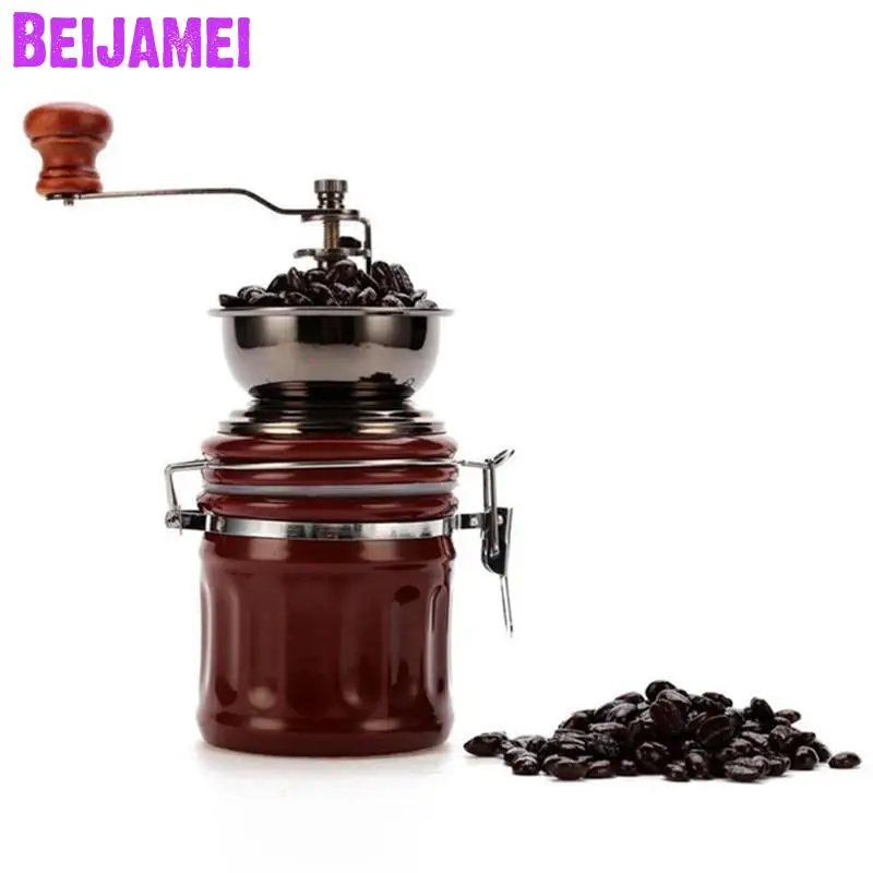 

BEIJAMEI Retro Ceramic Manual Coffee Bean Pepper Maker Grinder Nut Mill Hand Grinding Tool Grinders Machine