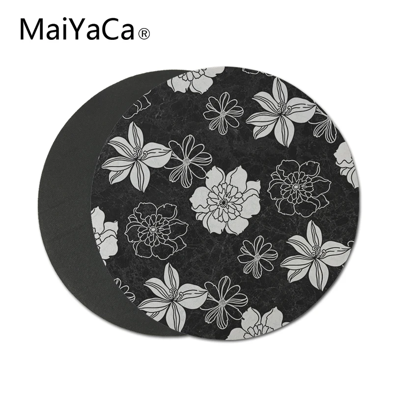 Классический черный и белый небольшой коврик для мыши MaiYaCa с цветами офиса