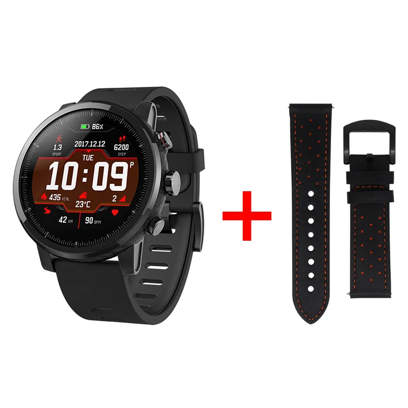 Strat2BC-BC8 Xiaomi mi Huami Amazfit 2 Amazfit Stratos 2 умные часы мужские с gps Xiao mi часы PPG пульсометр 5ATM - Цвет: Strat2BC-BC8