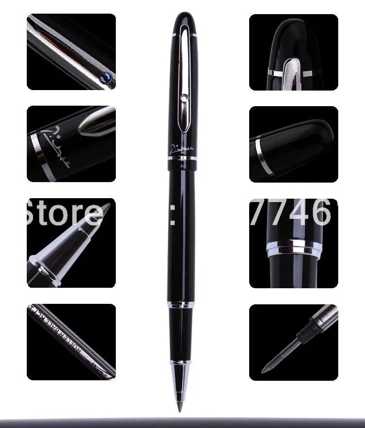 

Пикассо 608 роликовая шариковая ручка блестящая белая и серебряная Алмазная клипса черный красный желтый розовый красный на выбор