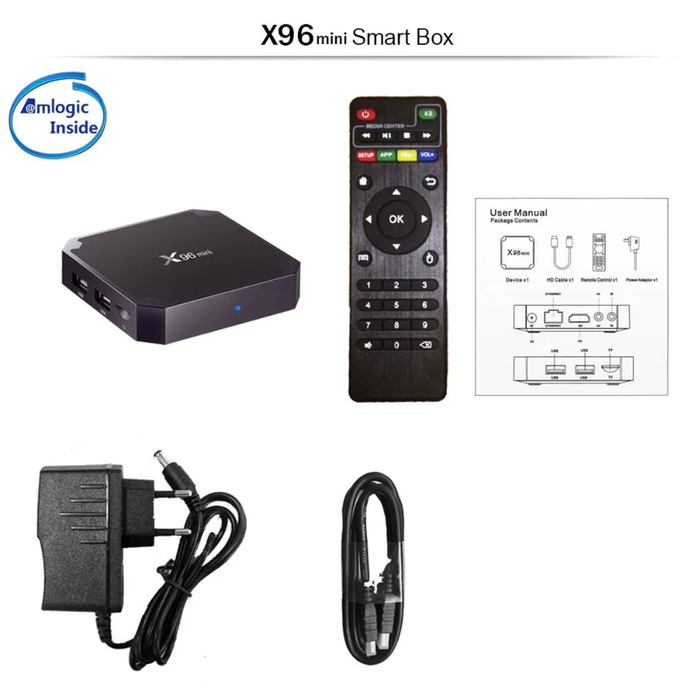 Приставка Смарт-ТВ X96 Mini Android 7 1 2 + 16 ГБ Amlogic S905W 4 ГГц Wi-Fi 4K | Электроника