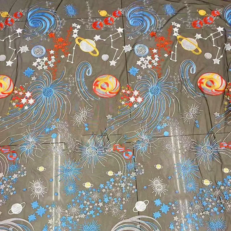 new Max Star sky powderful design most colorful Luxury elegant embroidery lace for Dress competition complex | Дом и сад