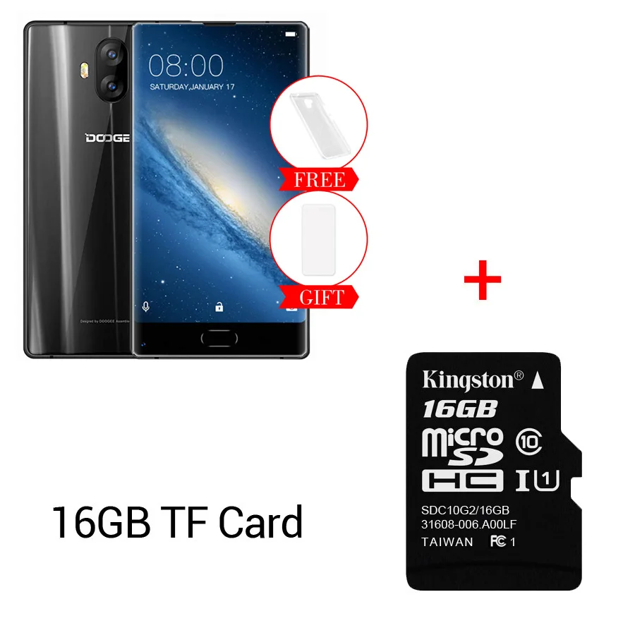 Black N 16GB Card DOOGEE MIX Lite Android 7,0 4G, мобильный телефон с функцией 5,2 MT6737 2 Гб Оперативная память 16 Гб Встроенная память 3080 мА/ч, два 13+ 8 Мп отпечатков пальцев ОТА смартфон - Цвет: Black N 16GB Card