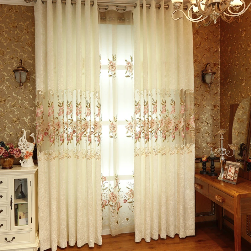 

Luxury royal aristocratic white embroidered high shade Curtains for Living Room high quality velvet curtains for Bedroom Kitchen