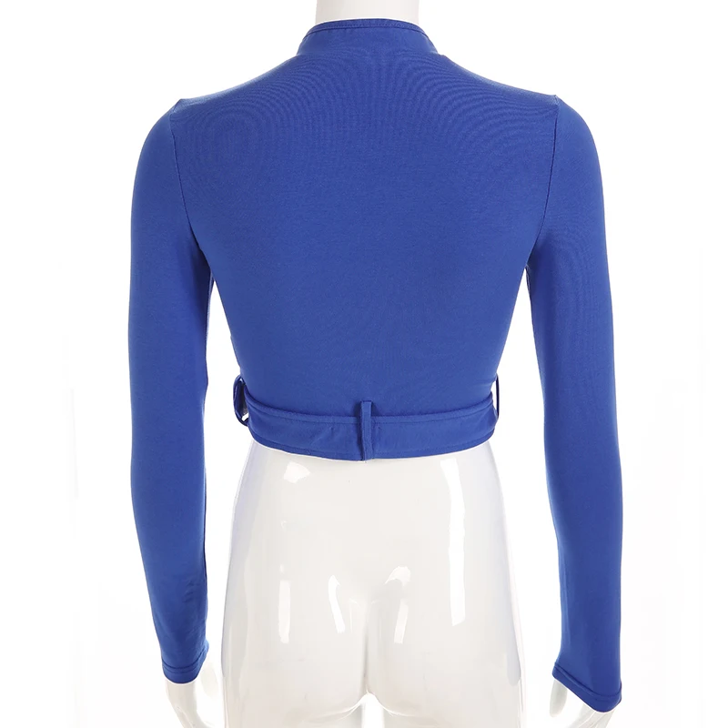 Darlingaga Chinese style fashion cotton female t shirt autumn winter long sleeve women buckle waist bag crop top 2020 tees|Футболки| |