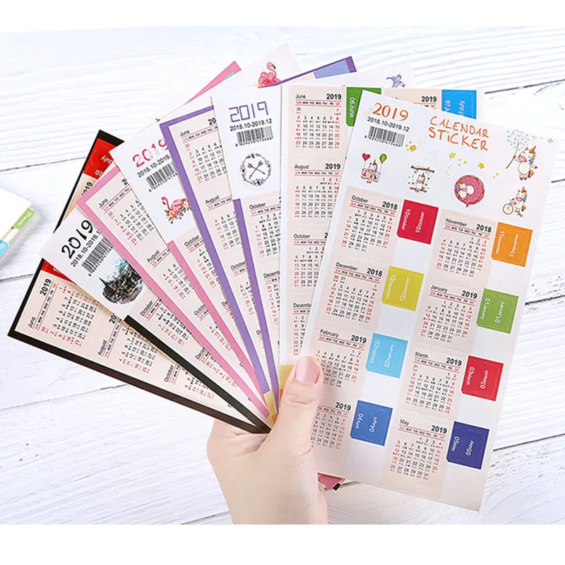Наклейки для ноутбука с календарем 4 вида конструкций 2019|planner tab|stickers plannernotebook index |