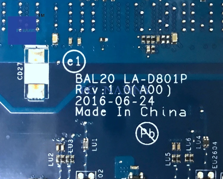 Материнская плата PCNANNY 2PVGT 02PVGT BAL20 LA D801P для Dell Inspiron 15 5567 i5 7200U DDR4 SDRAM материнская