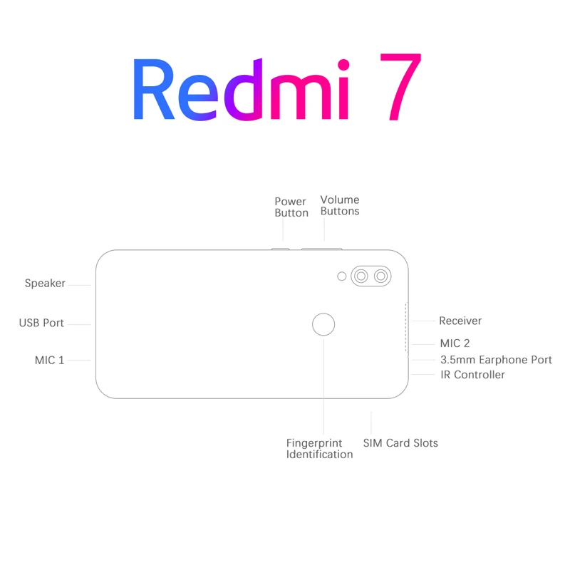 Глобальная версия Xiaomi Redmi 7 2GB 16GB мобильный телефон 6 26 ''Snapdragon 632 двойная камера
