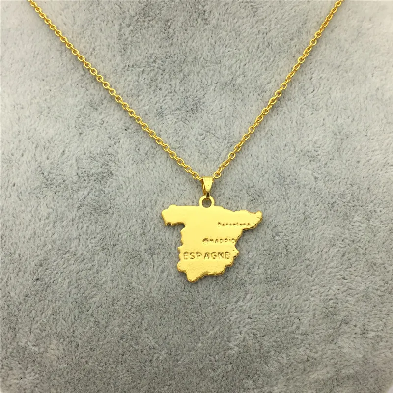 Wholesale Spain Map Pendant Necklace For Women Trendy Charm Collar Jewelry Accessory Choker Custom Gift | Украшения и аксессуары