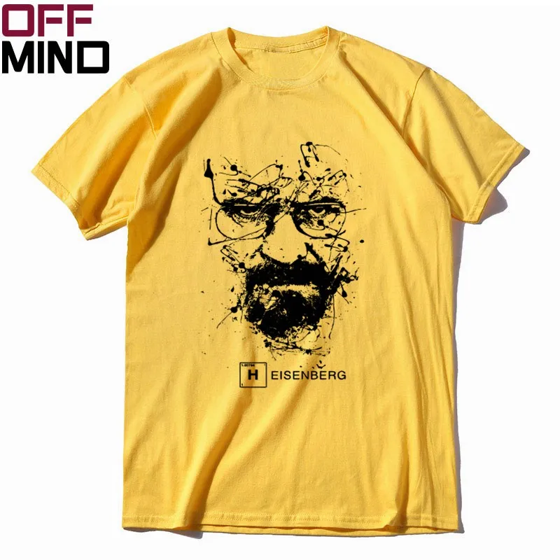 OFF MIND, Мужская футболка из чистого хлопка с коротким рукавом и надписью «breaking bad», повседневная Летняя мужская футболка heisenberg, крутая футболка, Мужская футболка R0111 - Цвет: BR0111OM-YEW