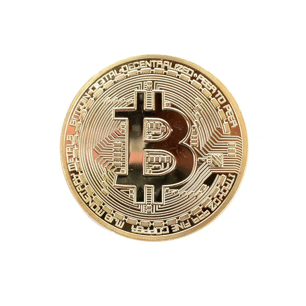 Позолоченные физическая Bitcoins Casascius Бит монета BTC с Чехол подарок физический