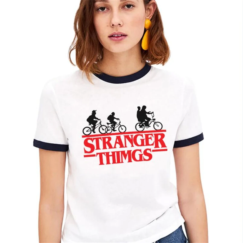 

Demogorgon Tshirt The Upside Down Stranger Things Shirt Women Top Summer Short Sleeve Lycra T-Shirt For Female Casual Tees