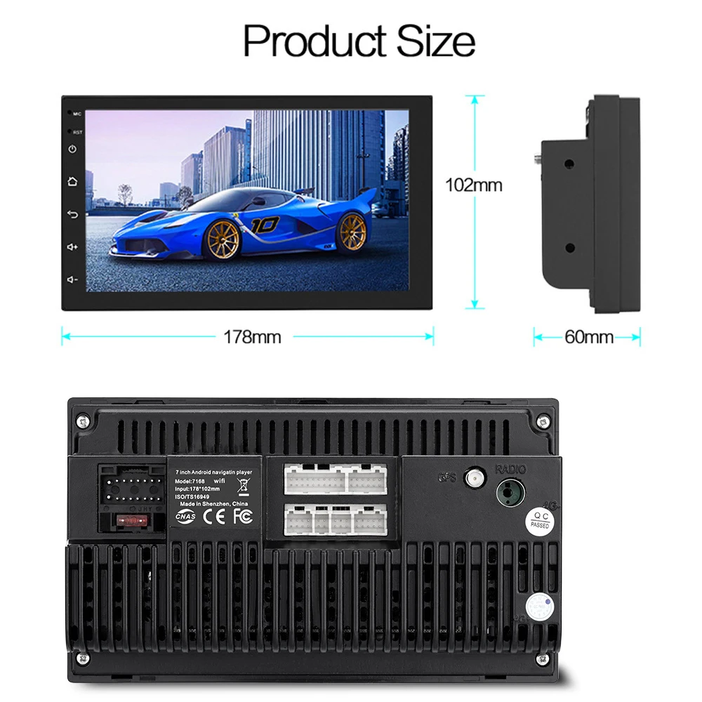 Автомобильный мультимедийный плеер 2 Гб ОЗУ Android 9 1 автомагнитола Din стерео