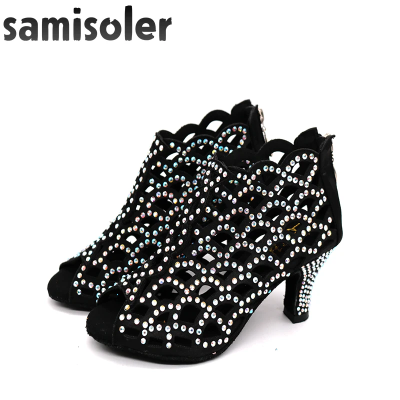 Танцевальные туфли Samisoler танцевальные на высоком каблуке со стразами для