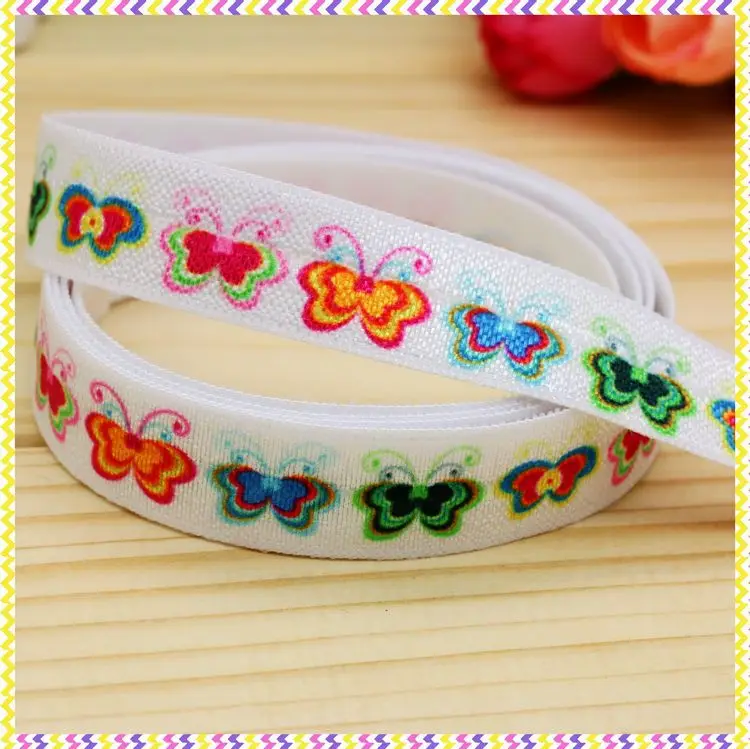 

DHK 5/8 ''Бесплатная доставка, складная эластичная повязка на голову с принтом бабочки, головной убор, повязка для волос, украшение «сделай сам»...