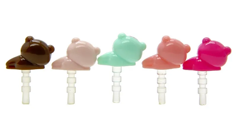 CatXaa Cartoon Animal 3.5mm Earphone Dust Plug Bear Pig Panda 3.5 AUX Audio Port Jack Stopper for Notebook Mobile Phone Huawei