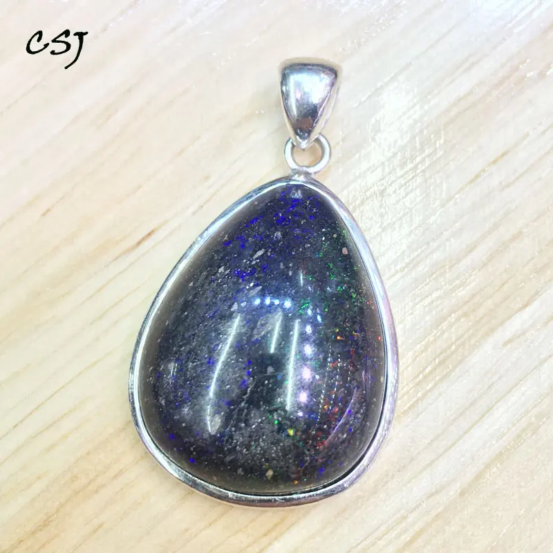 CSJ 100% натуральные черные опаловые Подвески ожерелье divination духовная медитация