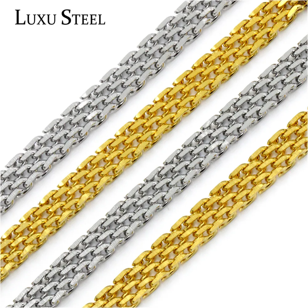 Массивное ожерелье LUXUSTEEL 6 мм 55 см плоские цепи из нержавеющей стали ожерелья для