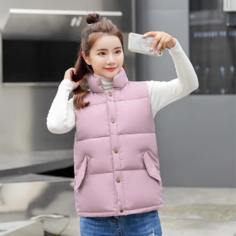 

Short Cotton Vest Woman 2018 Autumn And Winter New Pattern Down Cotton Woman Thickening Vest Vest Woman Loose Coat Woman Tide30