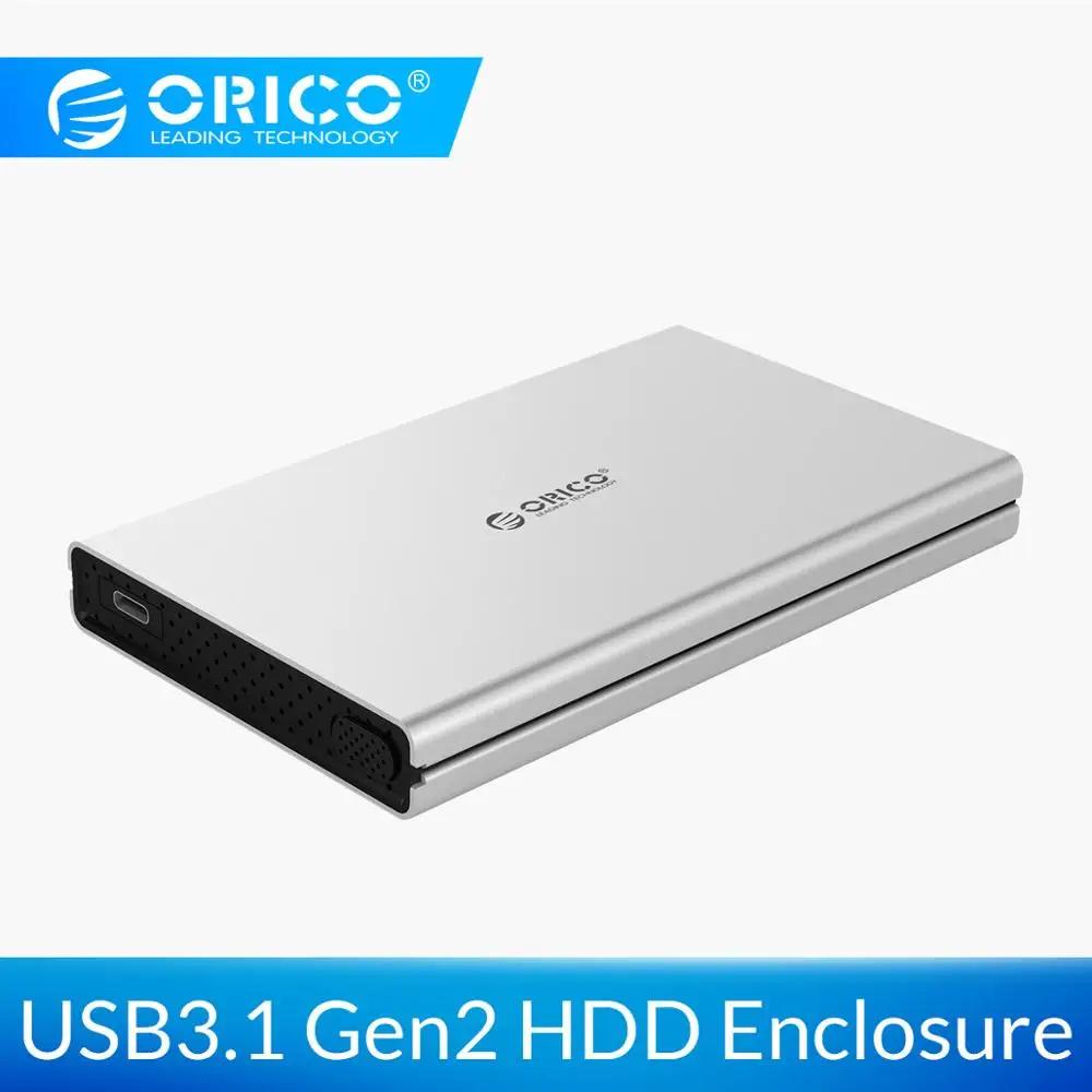 ORICO 2,5 дюймов HDD чехол USB 3,1 Gen2 для SATA 3,0 10 Гбит/с супер скорость Тип C коробка для жесткого диска внешний HDD корпус Бесплатные инструменты