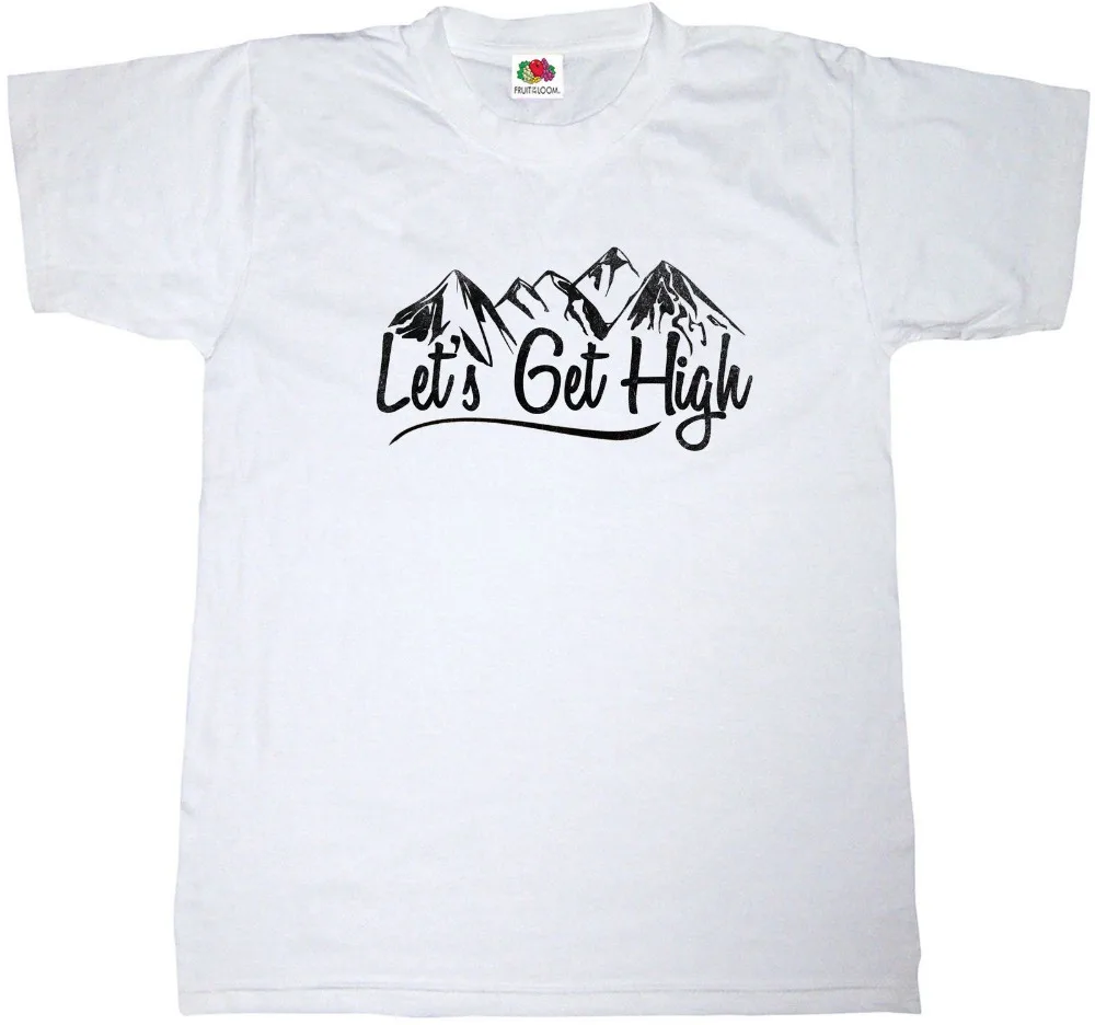 Летняя футболка LETS GET HIGH HIK 100% хлопок для катания на сноуборде лыжах горных 2019 |