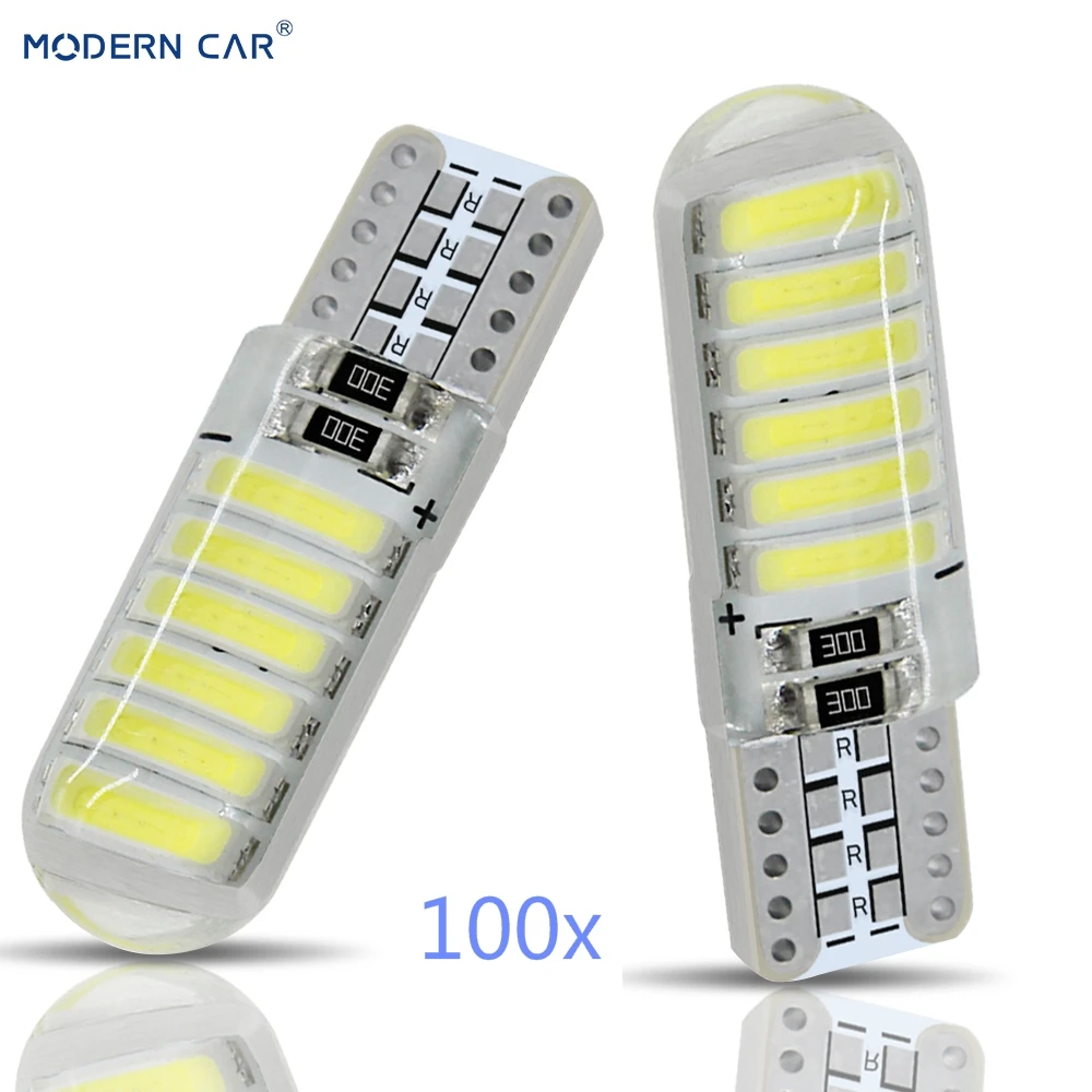 100 шт. Автомобильные светодиодные лампы T10 W5W 12 В|Сигнальная лампа| |