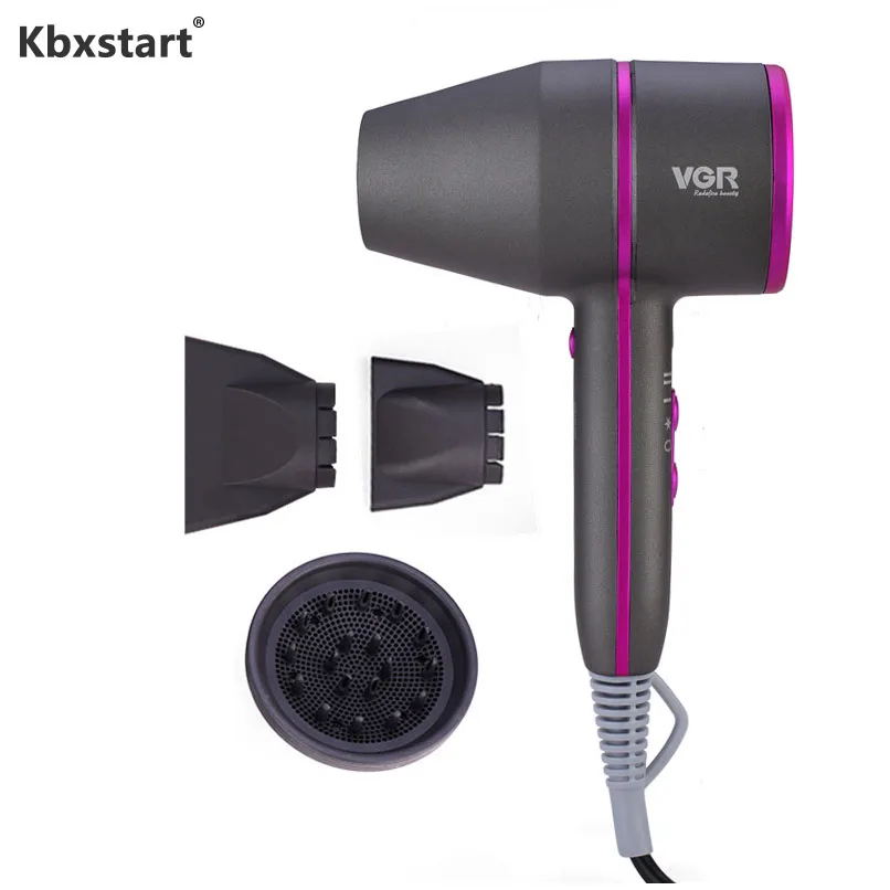 

Kbxstart 1800W Powerful Fader Cold/Hot Wind Air Blower Anion Hair Dryer Household Appliances