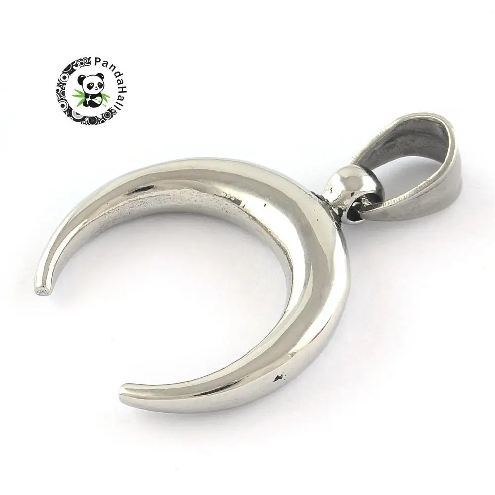 

316 Stainless Steel Pendants Moon 28x24.5x5mm Hole: 5x7mm