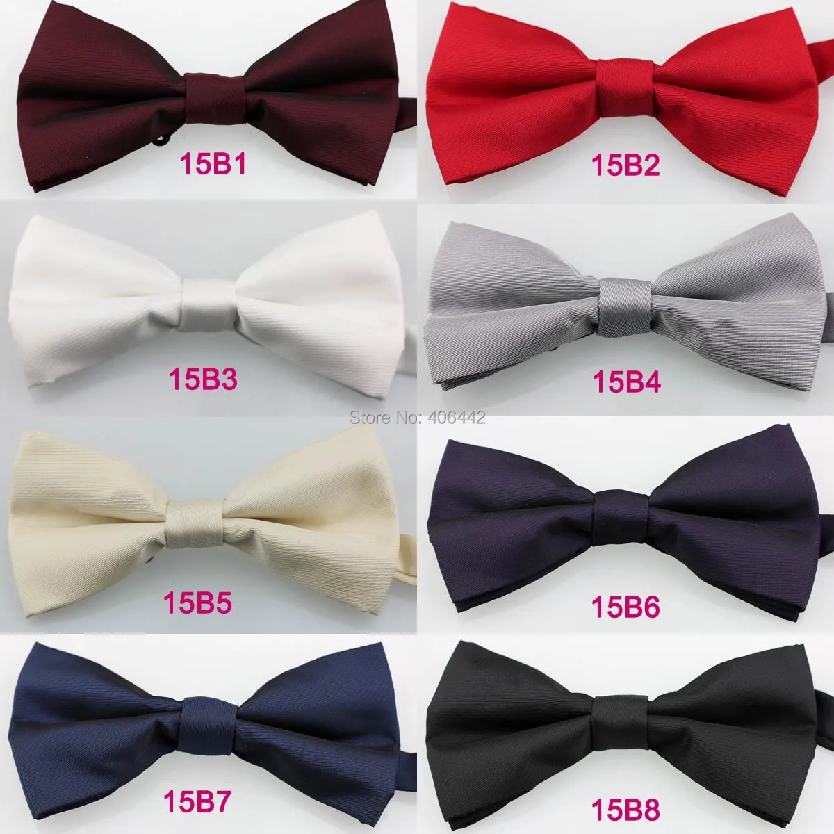 YIBEI Coachella Ties Black Solid Color Bowtie Jacquard Woven Double-deck Tuxedo Bow Tie Adjustable Adults Butterflies Pre-Tied | Аксессуары