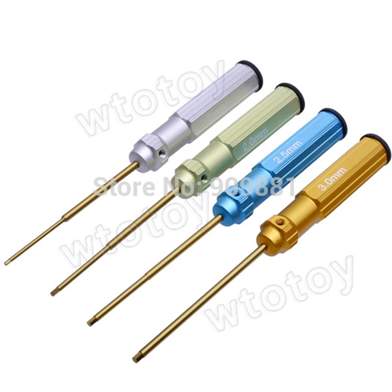 

1.5 2.0 2.5 3.0mm Hex Screwdriver Color Titanium Alloy Steel Hexagon Screwdriver Set Allen Driver For RC Helicopter Car 4pcs/set