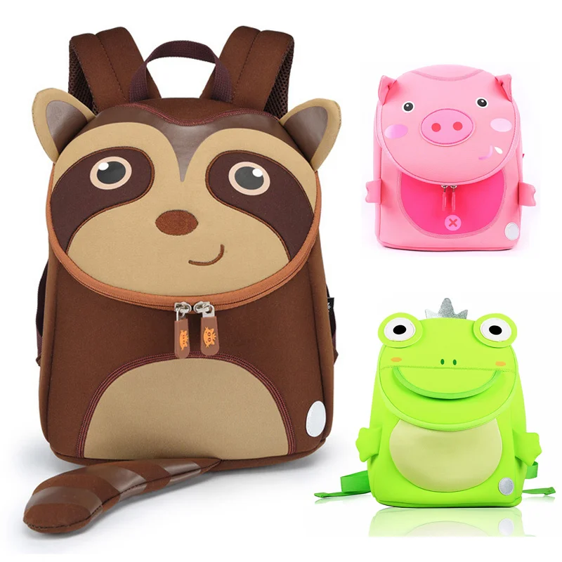 

3D Little Coati School Bags for Boys Girls Cute Raccoon Design Children Backpacks Student Schoolbag Kids Bag Mochila Escolar