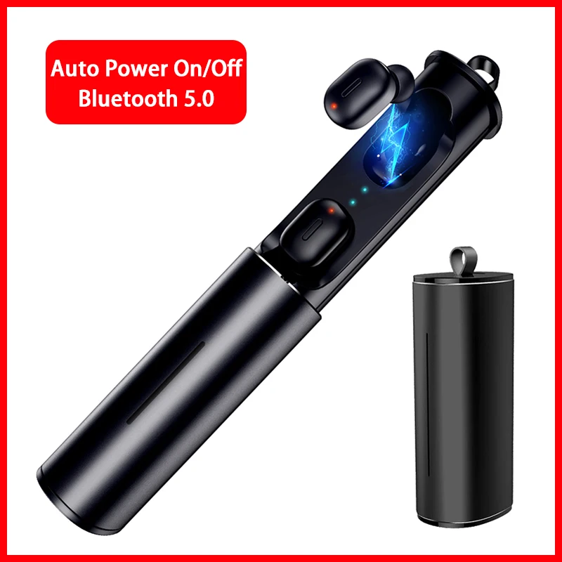 Беспроводные наушники Mini Sport True TWS Earbuds с Bluetooth 5.0 и полноразмерная гарнитура для Android и IOS телефона с зарядным кейсом.
