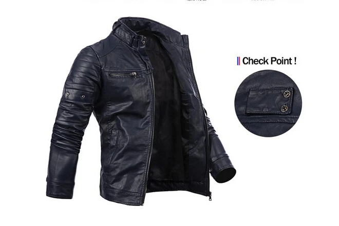

Nice Autumn Men Fashion New Men Zipper Motorcycle Leather Men Collar Collar Leather Jacket Jacket Male Jacket