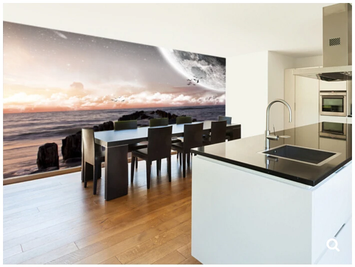 Обои с природным пейзажем на заказ 3d-фотообои изображением планеты пейзажа пляжа