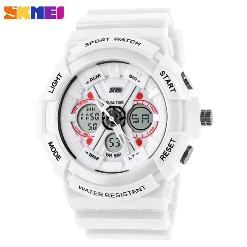 

2018 Montre Women Sports LED Watches Man Luxury Brand LED wristwatches 2 Time Analog Casual Military Watch Men Sport Watch