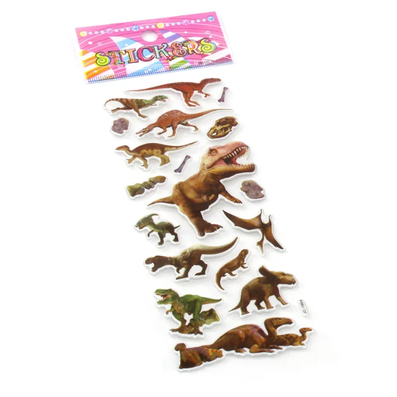 10sheets Cool Cartoon Dinosaur Stickers Kawaii Stationery Kids Animal PVC Baby School Teacher Reward Gift DIY Scarpbook | Канцтовары для