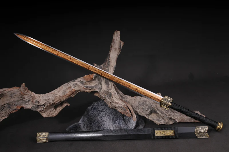 Коллекционный меч полностью Китайский династии Хань ручной работы 9260 Весна