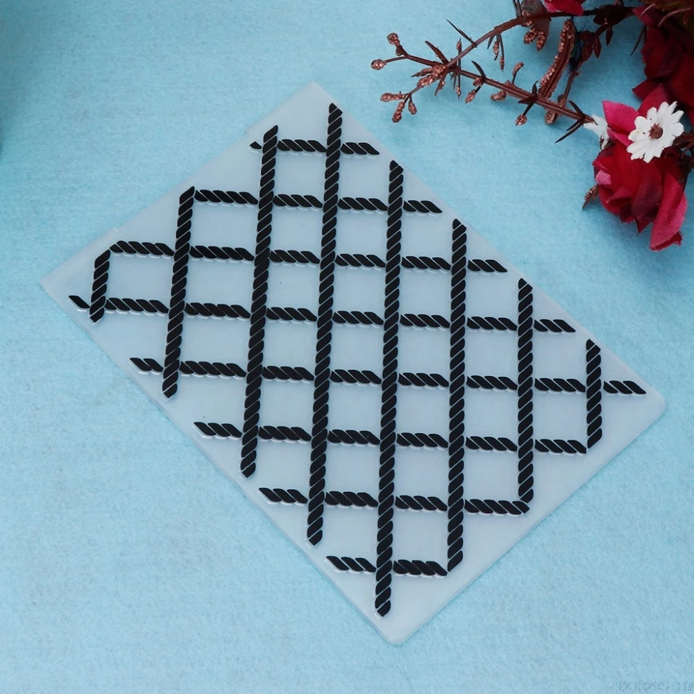 Пластиковый с тиснением папка шаблон для DIY альбом для скрапбукинга картон для творчества Сетка шаблон