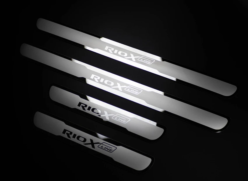 RIO X LINE накладки на пороги из нержавеющей стали, защитные накладки на пороги автомобиля для KIA RIO XLINE