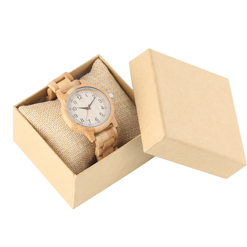 

Natural All Bamboo Wood Clock Women Watches Top Brand Luxury Quartz Ladies Dress Watch Wooden Brangle For Gifts horloges vrouwen