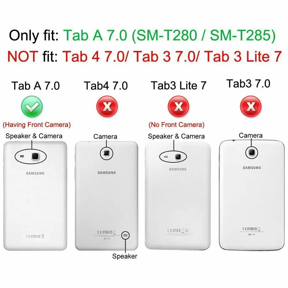 Чехол книжка из искусственной кожи для Samsung Galaxy Tab A 7 0 дюймов 2016 SM T280 T285 чехол