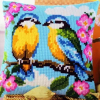 TH Bird 03 DIY Набор для рукоделия Подушка с вышивкой из акриловой пряжи Гобелен Холст Подушка спереди вышивка крестом наволочка - Цвет: Темно-серый