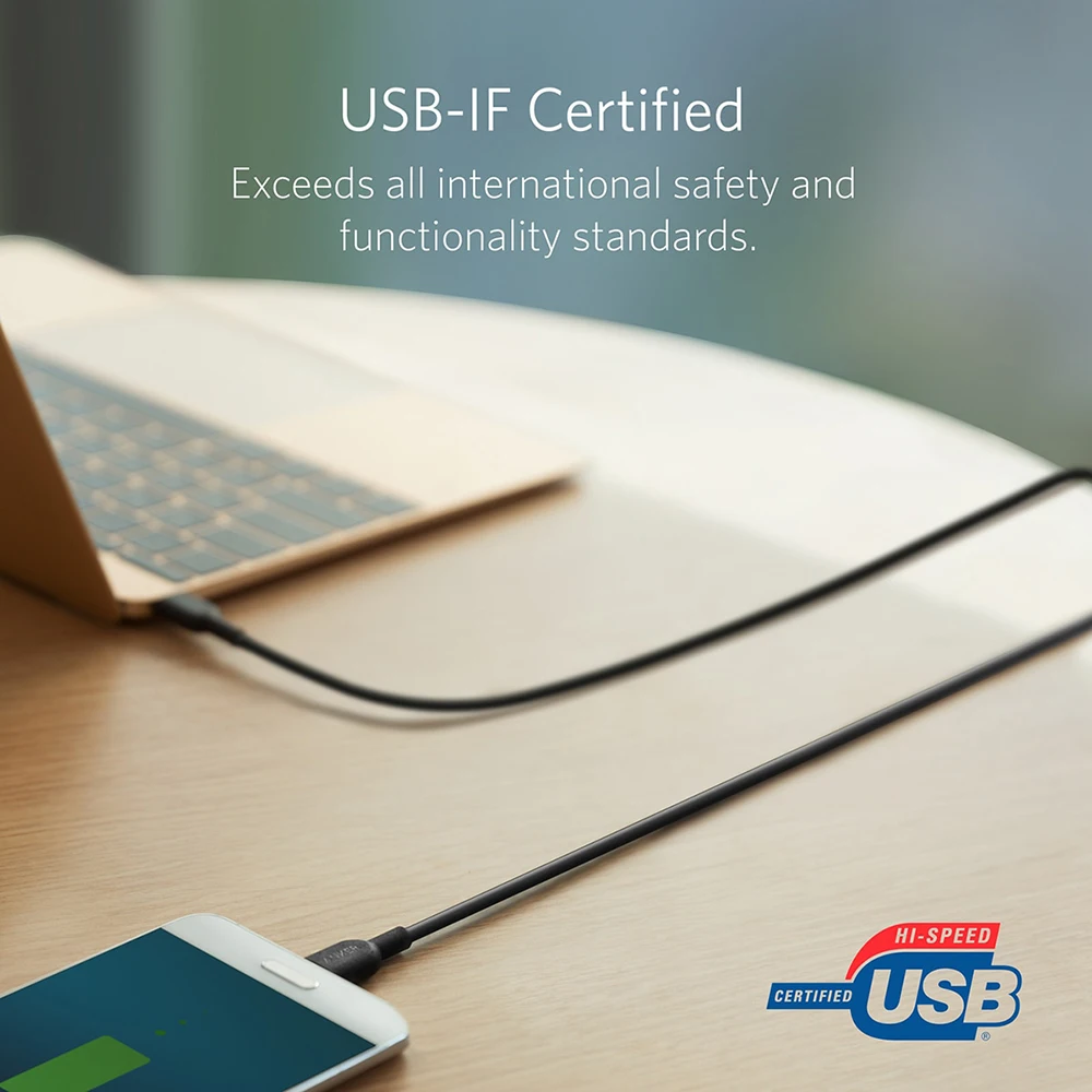 Кабель Anker PowerLine II USB C к 2 0 (6 футов) IF сертифицирован с электроснабжением для MacBook iPad