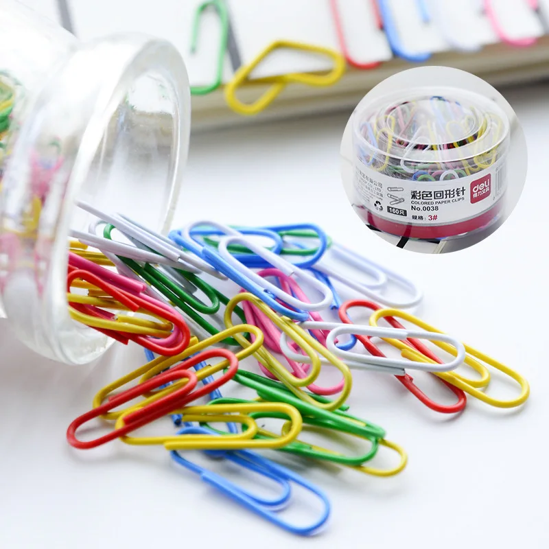 Цветные Зажимы для бумаги (160 шт./лот) набор канцелярских принадлежностей милые