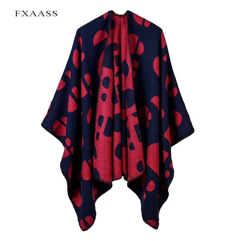 FXAASS новая осенняя/зимняя шаль Модное пончо женский шарф для леди Роскошное