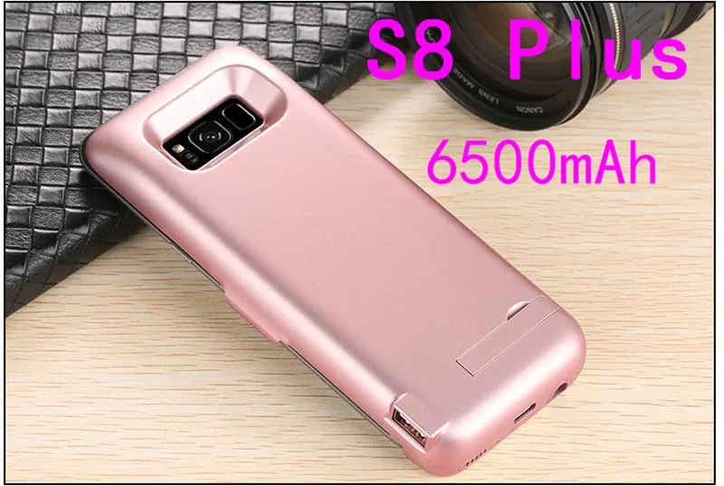 6500 мАч запасной внешний аккумулятор чехол для samsung Galaxy S8 Plus внешний зарядный чехол S8 зарядное устройство Подставка задняя крышка - Цвет: S8P-Rose