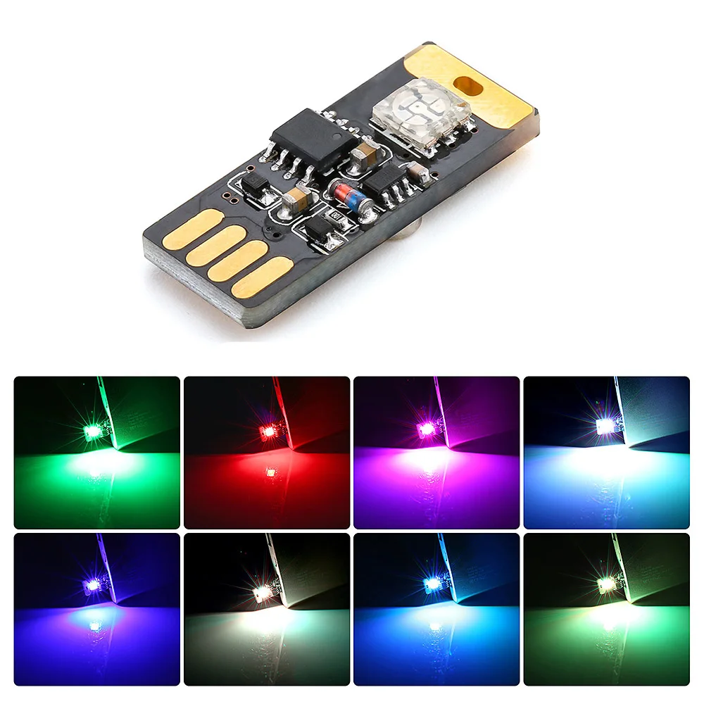 1 шт. Автомобильный USB RGB атмосферный светильник s цветной музыкальный голосовой